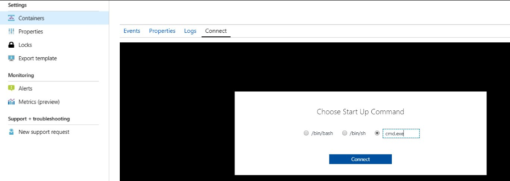 Schermafbeelding 2023-04-26 om 09.00.09 Inloggen Azure container Instance via Azure portal